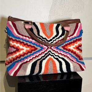 America & Beyond SoHo Tan Tufted Tote